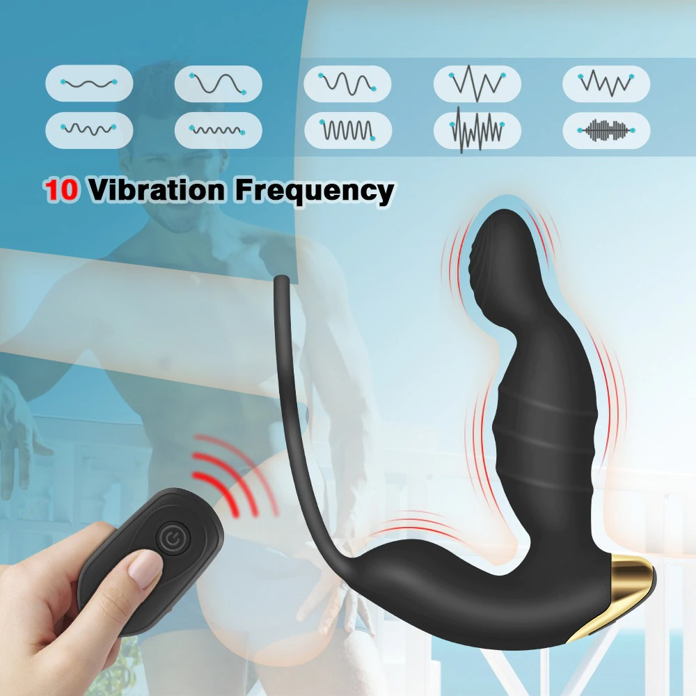 Male Vibrator Prostate Massager / Silicone Anal Plug with Ring / Men Sex Toy Prostate Stimulator - EVE's SECRETS
