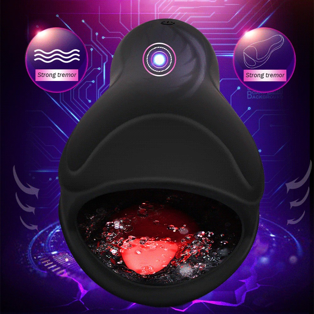 Male Vibrator with 6 Modes Tongue Licking / Adult Sex Toy Penis Head Stimulator - EVE's SECRETS