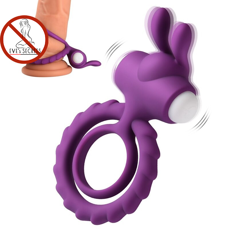 Male Vibrator with Rabbit Ears / Vibrating Sex Toy for Enhance Erection for Men - EVE's SECRETS