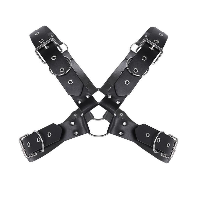 Men Body Chest Harness Bondage / Faux Leather Shoulder Half Harness for Men - EVE's SECRETS