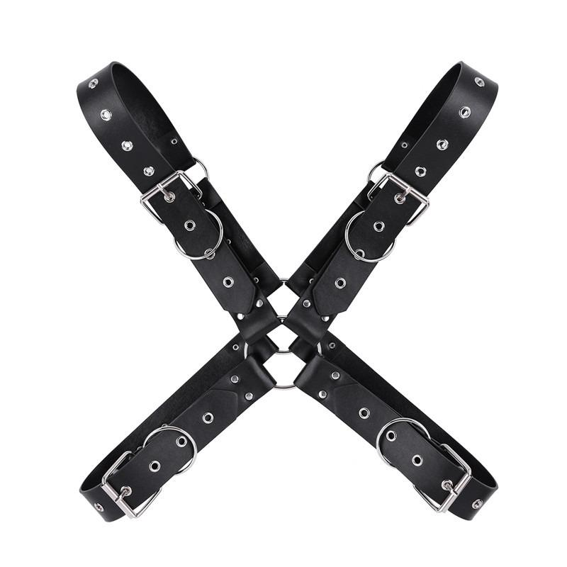 Men Body Chest Harness Bondage / Faux Leather Shoulder Half Harness for Men - EVE's SECRETS