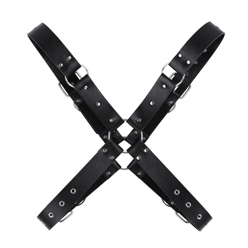 Men Body Chest Harness Bondage / Faux Leather Shoulder Half Harness for Men - EVE's SECRETS