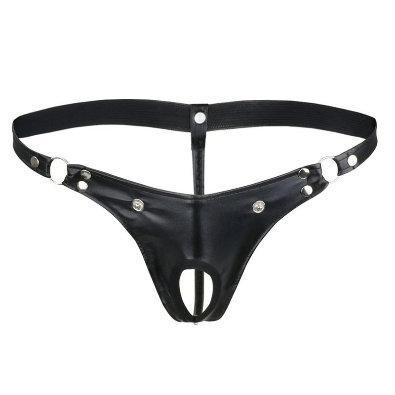 Men's G-string with Detachable Pouch / Rivet Panties with Metal Rings / Male Sexy Underwear - EVE's SECRETS