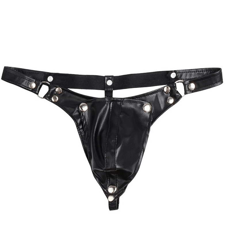 Men's G-string with Detachable Pouch / Rivet Panties with Metal Rings / Male Sexy Underwear - EVE's SECRETS