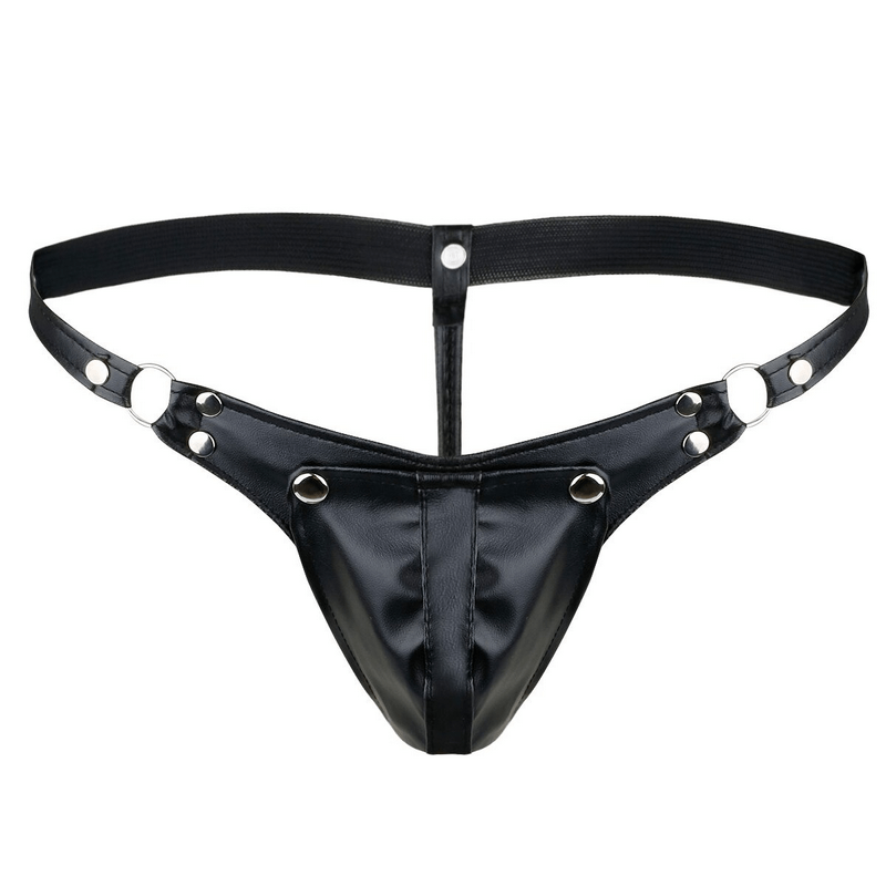 Men's G-string with Detachable Pouch / Rivet Panties with Metal Rings / Male Sexy Underwear - EVE's SECRETS