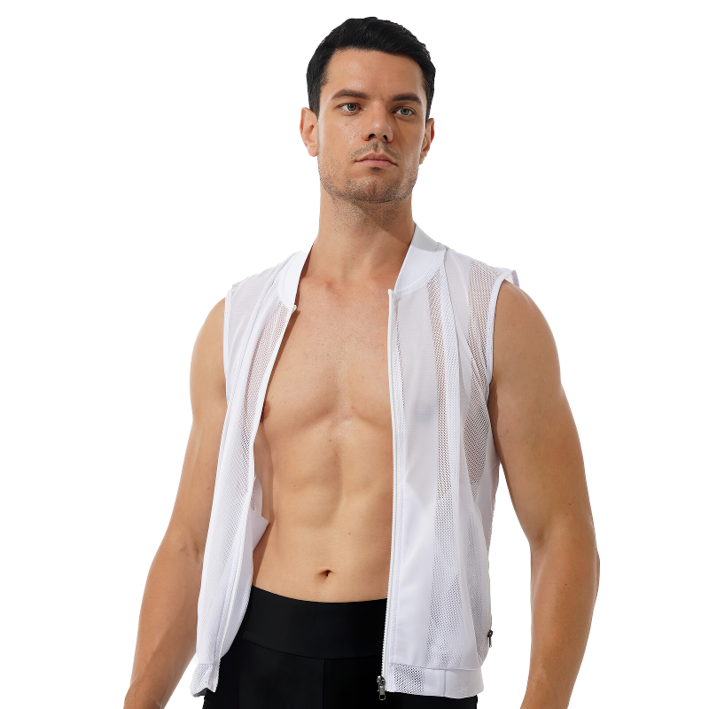 Men's Summer See-Through Sleeveless Jacket / Outdoor Fishing Zipper Waistcoat Costumes - EVE's SECRETS