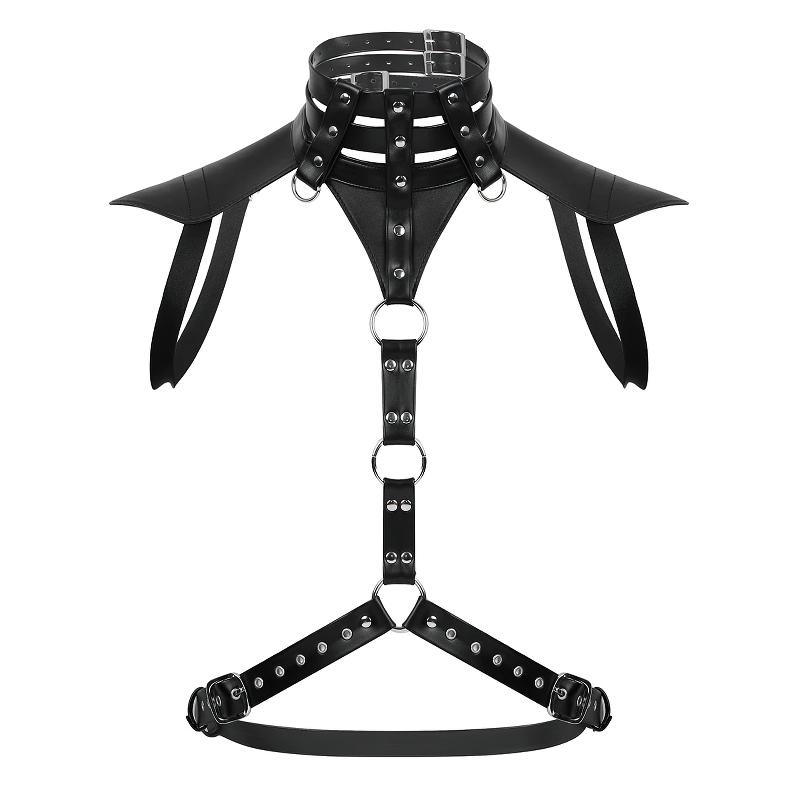 Men's Body Harness With Faux Leather / O-rings Halter Neck Buckles Fancy Costume - EVE's SECRETS