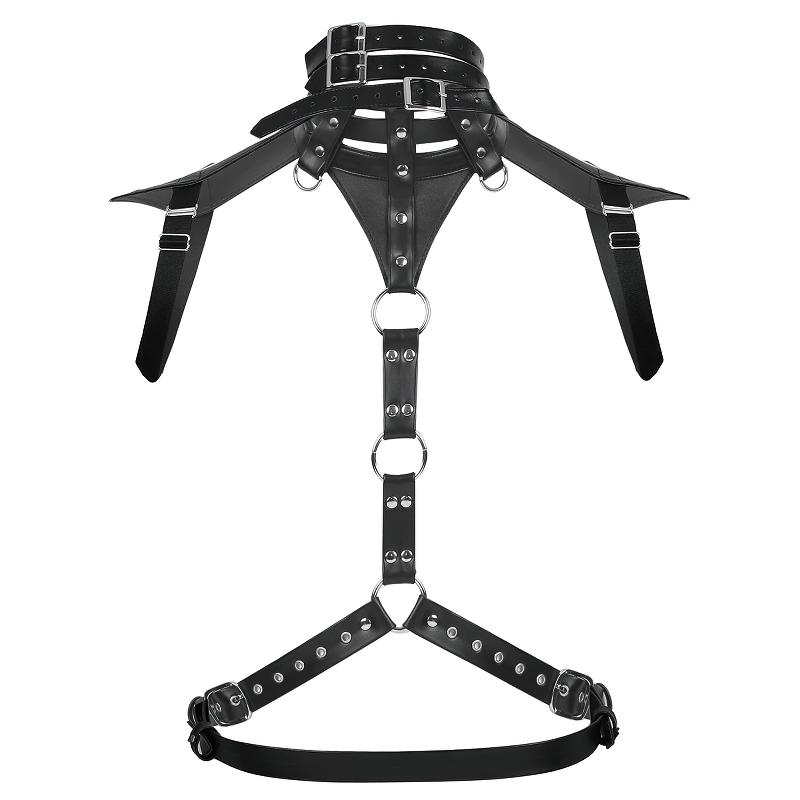 Men's Body Harness With Faux Leather / O-rings Halter Neck Buckles Fancy Costume - EVE's SECRETS