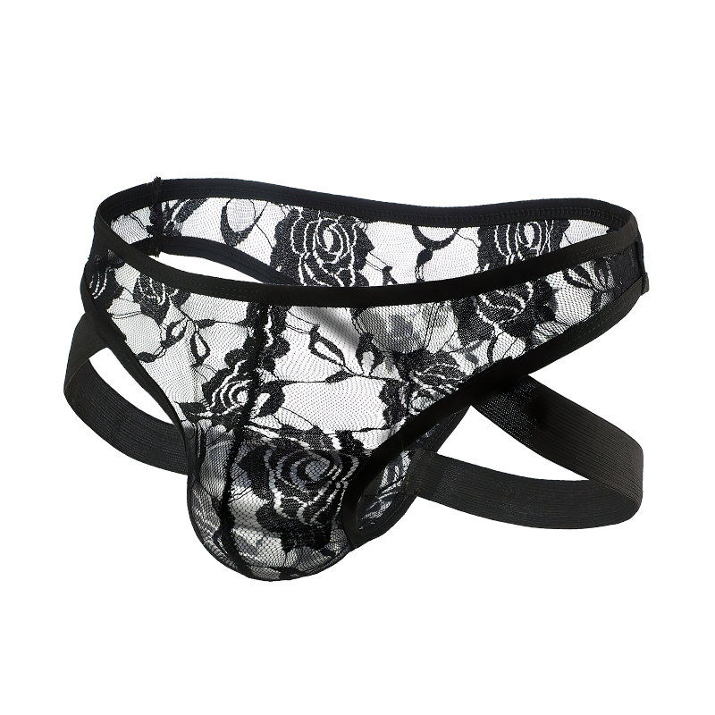 Men's Breathable Lace Jockstrap Underwear / Male Sexy T-Back Underpants Lingerie - EVE's SECRETS