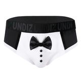 Men's Breathable Soft Satin Lingerie / Sexy Black & White Low Rise Stretchy Briefs Underwear - EVE's SECRETS