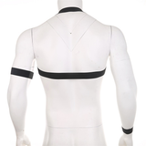 Men's Elastic Body Harness with Metal O-Ring / BDSM Sexy Chest Bondage with Armband and Wristband - EVE's SECRETS