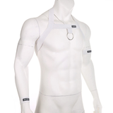 Men's Elastic Body Harness with Metal O-Ring / BDSM Sexy Chest Bondage with Armband and Wristband - EVE's SECRETS