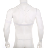 Men's Elastic Body Harness with Metal O-Ring / BDSM Sexy Chest Bondage with Armband and Wristband - EVE's SECRETS