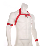 Men's Elastic Body Harness with Metal O-Ring / BDSM Sexy Chest Bondage with Armband and Wristband - EVE's SECRETS