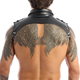 Men's Erotic PU Leather Harness / Adjustable Lapel Muscle Hollow Out Bondage Costume - EVE's SECRETS