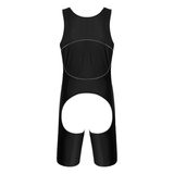 Men's Erotic U Neck Sleeveless Bodysuit / Crotchless Open Butt Leotard Patchwork Bodycon - EVE's SECRETS