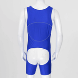 Men's Erotic U Neck Sleeveless Bodysuit / Crotchless Open Butt Leotard Patchwork Bodycon - EVE's SECRETS