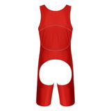 Men's Erotic U Neck Sleeveless Bodysuit / Crotchless Open Butt Leotard Patchwork Bodycon - EVE's SECRETS