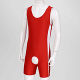 Men's Erotic U Neck Sleeveless Bodysuit / Crotchless Open Butt Leotard Patchwork Bodycon - EVE's SECRETS