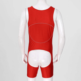 Men's Erotic U Neck Sleeveless Bodysuit / Crotchless Open Butt Leotard Patchwork Bodycon - EVE's SECRETS