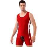 Men's Erotic U Neck Sleeveless Bodysuit / Crotchless Open Butt Leotard Patchwork Bodycon - EVE's SECRETS