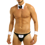 Men's Exotic Lingerie Set / Bowknot Tie Sexy Thong with Bracelets / Male Underwear Costume - EVE's SECRETS