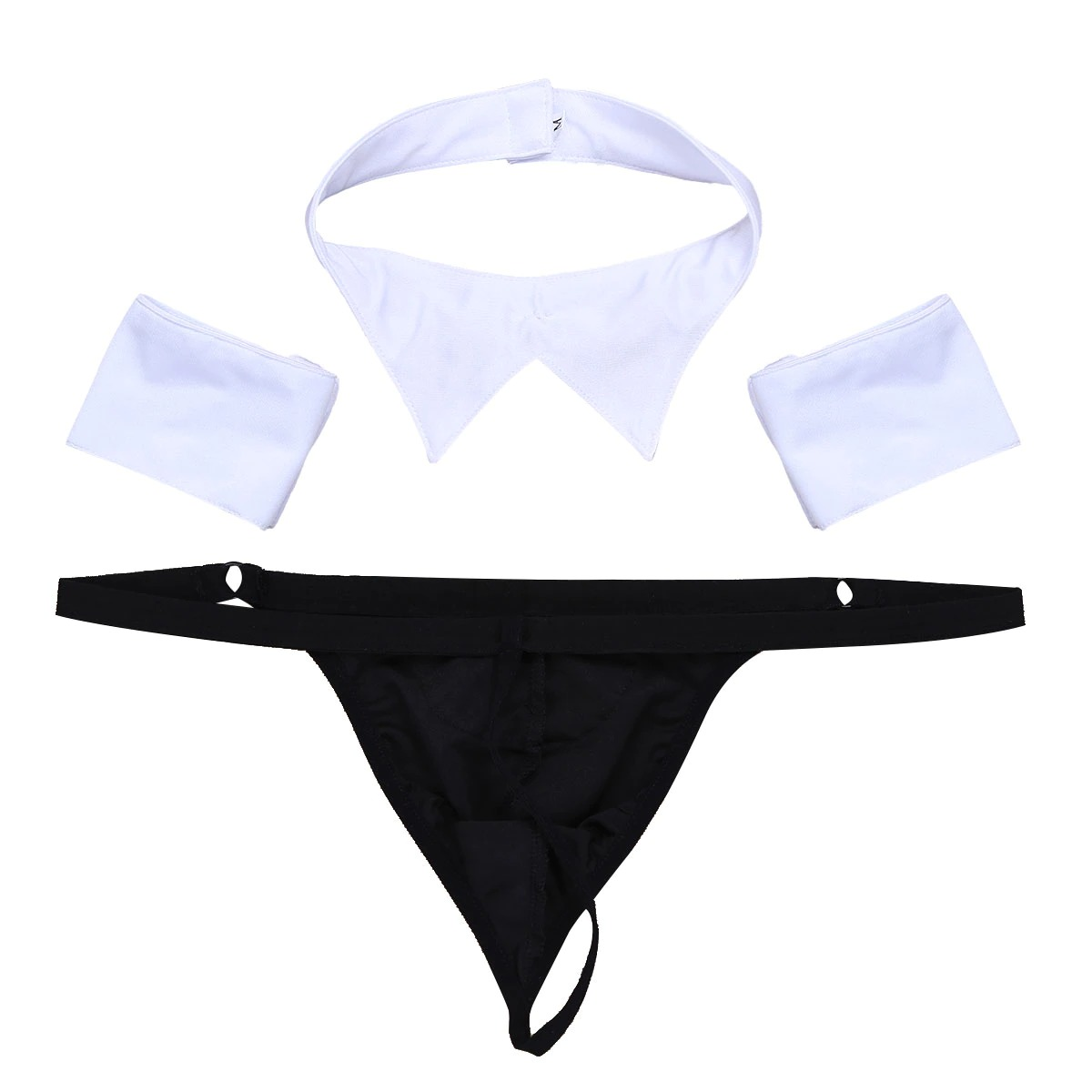 Men's Exotic Lingerie Set / Bowknot Tie Sexy Thong with Bracelets / Male Underwear Costume - EVE's SECRETS
