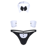 Men's Exotic Lingerie Set / Bowknot Tie Sexy Thong with Bracelets / Male Underwear Costume - EVE's SECRETS