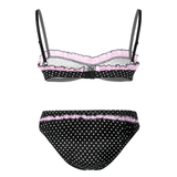 Men's Exotic Lingerie Set / Spaghetti Straps Ruffles Bra Top With Underwear Panties - EVE's SECRETS
