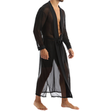 Men's Fashion Open Front Transparent Long Costume / Casual Cloak Top With Long Sleeve Dressing Up - EVE's SECRETS
