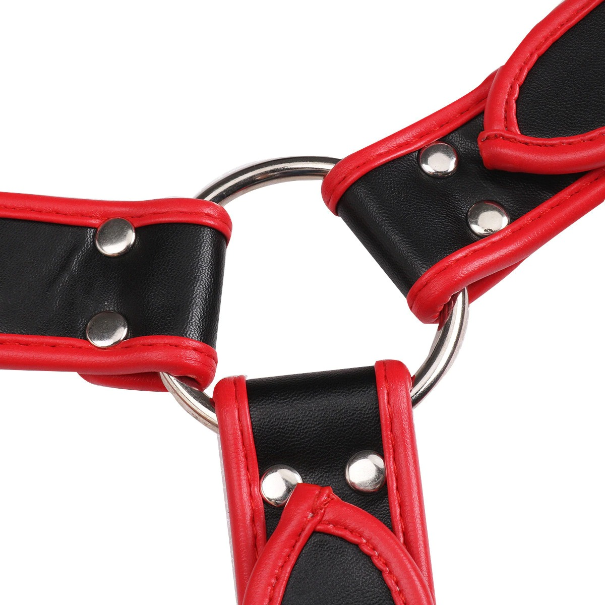 Men's Faux Leather Adjustable Chest Harness / Male BDSM Bondage with Metal Rivets and D-Rings - EVE's SECRETS