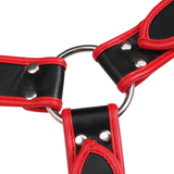 Men's Faux Leather Adjustable Chest Harness / Male BDSM Bondage with Metal Rivets and D-Rings - EVE's SECRETS