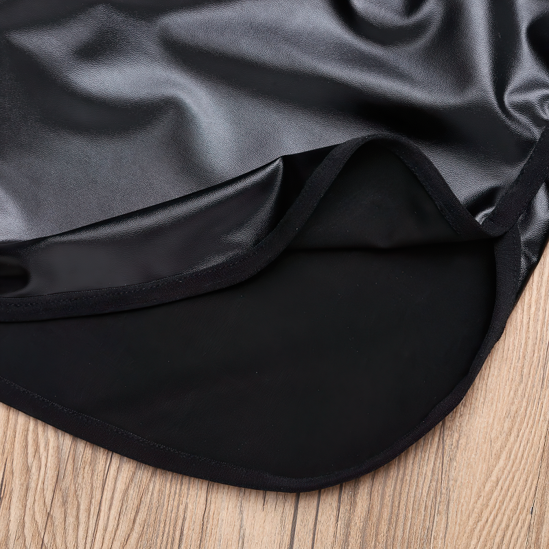 Men's Faux Leather Black Shorts / Glossy Slim Fit Sexy Clubwear / Fitness Pants with Back Pocket - EVE's SECRETS