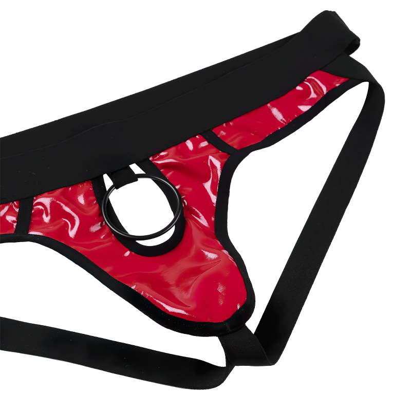 Men's Faux Leather Open Back Bikini / Hollow Out G-string Sexy Underwear With Metal O-Ring - EVE's SECRETS