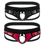 Men's Faux Leather Open Back Bikini / Hollow Out G-string Sexy Underwear With Metal O-Ring - EVE's SECRETS