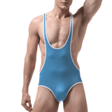 Men's Fitness Wrestling Thin Leotard / Solid Color Sleeveless Skinny Bodysuits / Male Sexy Underwear - EVE's SECRETS