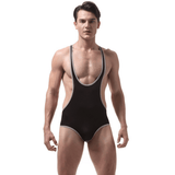 Justaucorps mince de lutte de fitness pour hommes / Bodys maigres sans manches de couleur unie / Sous-vêtements sexy masculins
