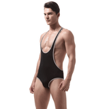 Men's Fitness Wrestling Thin Leotard / Solid Color Sleeveless Skinny Bodysuits / Male Sexy Underwear - EVE's SECRETS