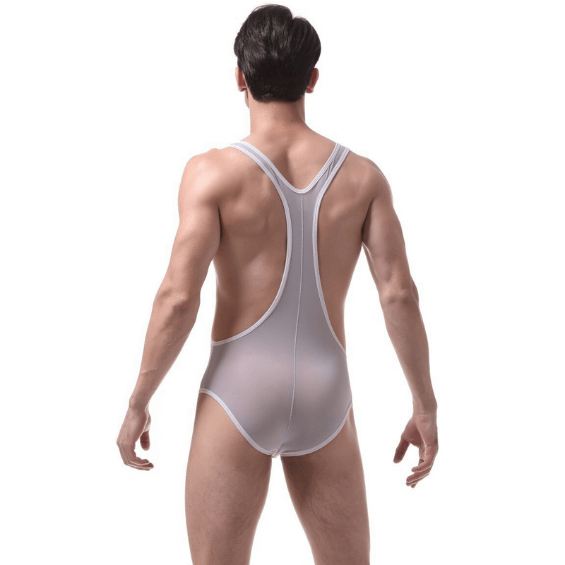 Men's Fitness Wrestling Thin Leotard / Solid Color Sleeveless Skinny Bodysuits / Male Sexy Underwear - EVE's SECRETS