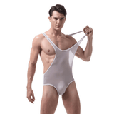 Men's Fitness Wrestling Thin Leotard / Solid Color Sleeveless Skinny Bodysuits / Male Sexy Underwear - EVE's SECRETS