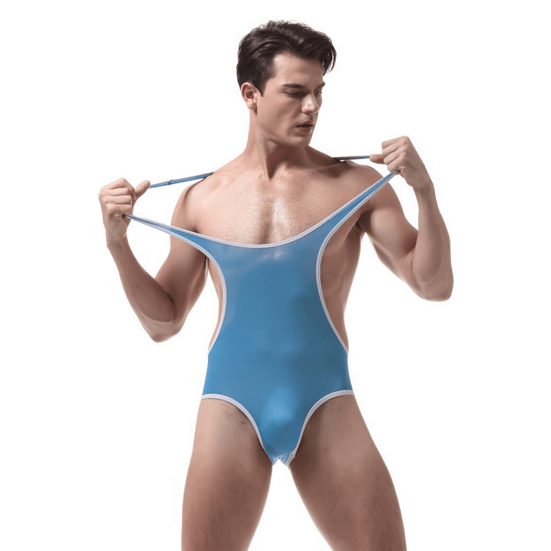 Men's Fitness Wrestling Thin Leotard / Solid Color Sleeveless Skinny Bodysuits / Male Sexy Underwear - EVE's SECRETS