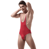 Men's Fitness Wrestling Thin Leotard / Solid Color Sleeveless Skinny Bodysuits / Male Sexy Underwear - EVE's SECRETS