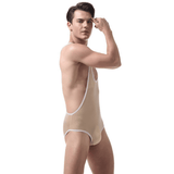 Men's Fitness Wrestling Thin Leotard / Solid Color Sleeveless Skinny Bodysuits / Male Sexy Underwear - EVE's SECRETS