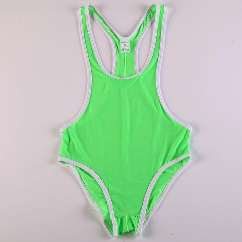 Men's Fitness Wrestling Thin Leotard / Solid Color Sleeveless Skinny Bodysuits / Male Sexy Underwear - EVE's SECRETS