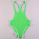 Men's Fitness Wrestling Thin Leotard / Solid Color Sleeveless Skinny Bodysuits / Male Sexy Underwear - EVE's SECRETS