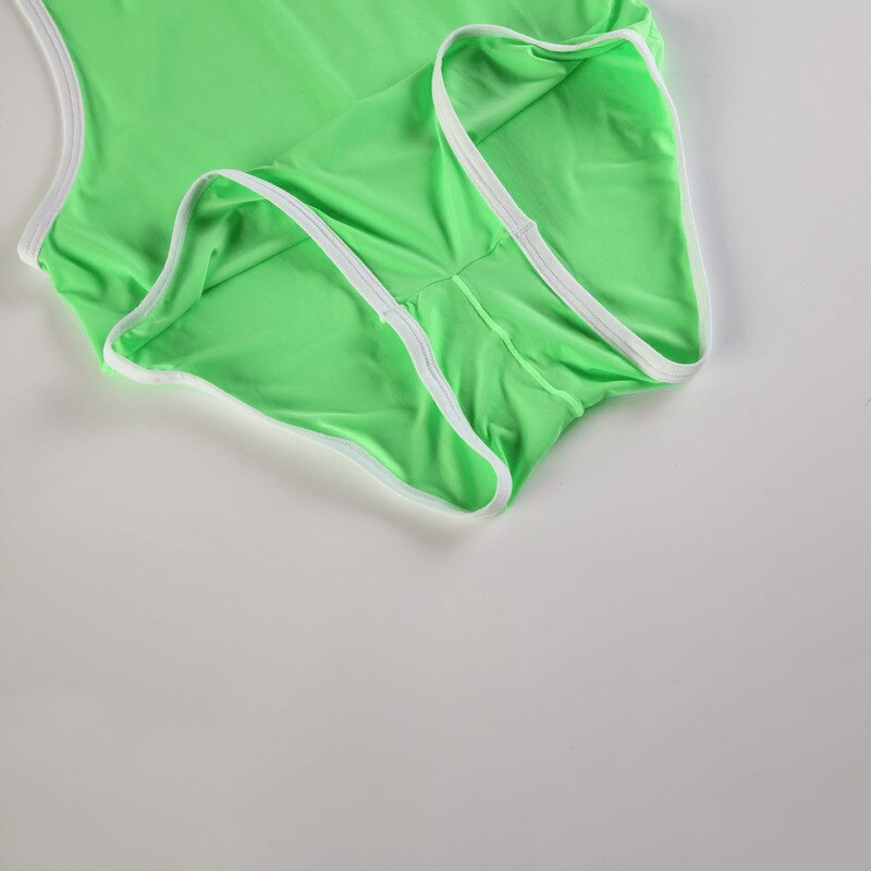 Men's Fitness Wrestling Thin Leotard / Solid Color Sleeveless Skinny Bodysuits / Male Sexy Underwear - EVE's SECRETS