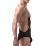 Men's Fitness Wrestling Thin Leotard / Solid Color Sleeveless Skinny Bodysuits / Male Sexy Underwear - EVE's SECRETS