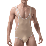 Men's Fitness Wrestling Thin Leotard / Solid Color Sleeveless Skinny Bodysuits / Male Sexy Underwear - EVE's SECRETS