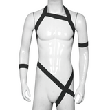 Sangle élastique évidée pour hommes Sexy Bondage / Clubwear Harnais de poitrine masculin avec brassard
