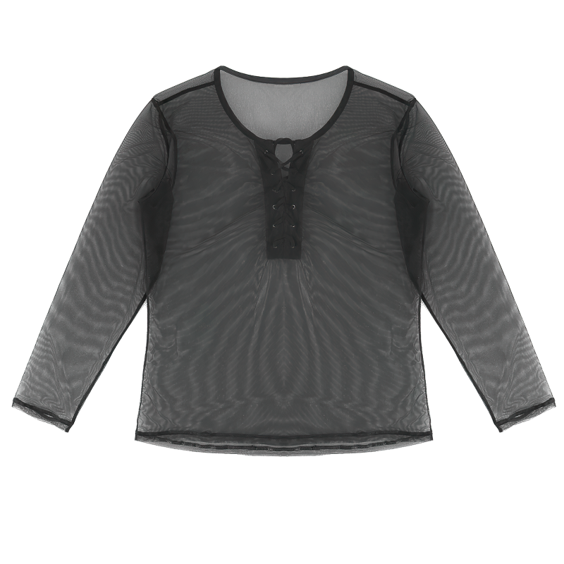 Men's Lace-Up Summer Pullover T-Shirt / Hot Sexy Breathable Casual Undershirt - EVE's SECRETS